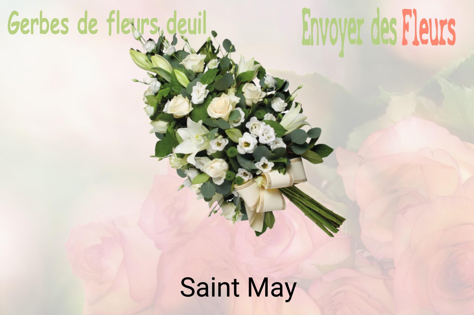 Gerbe de fleurs de deuil livrée à Saint-May